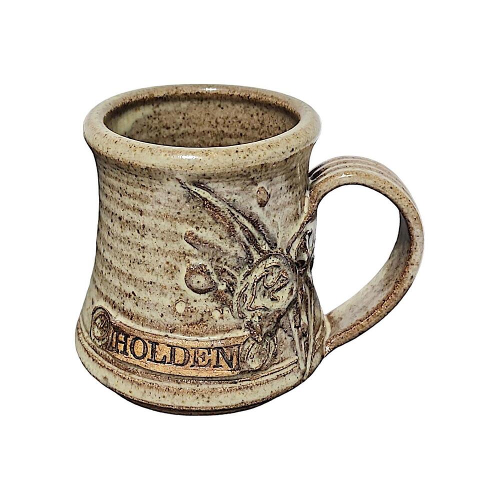 Vintage Holden Floral Handmade Pottery Mug Cup Brown Tones